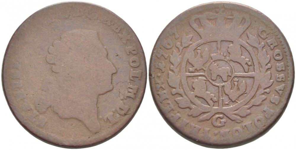 ПОЛЬША 3 ГРОША 1767 G, СТАНИСЛАВ АВГУСТ KM 182 медь 4536-1241