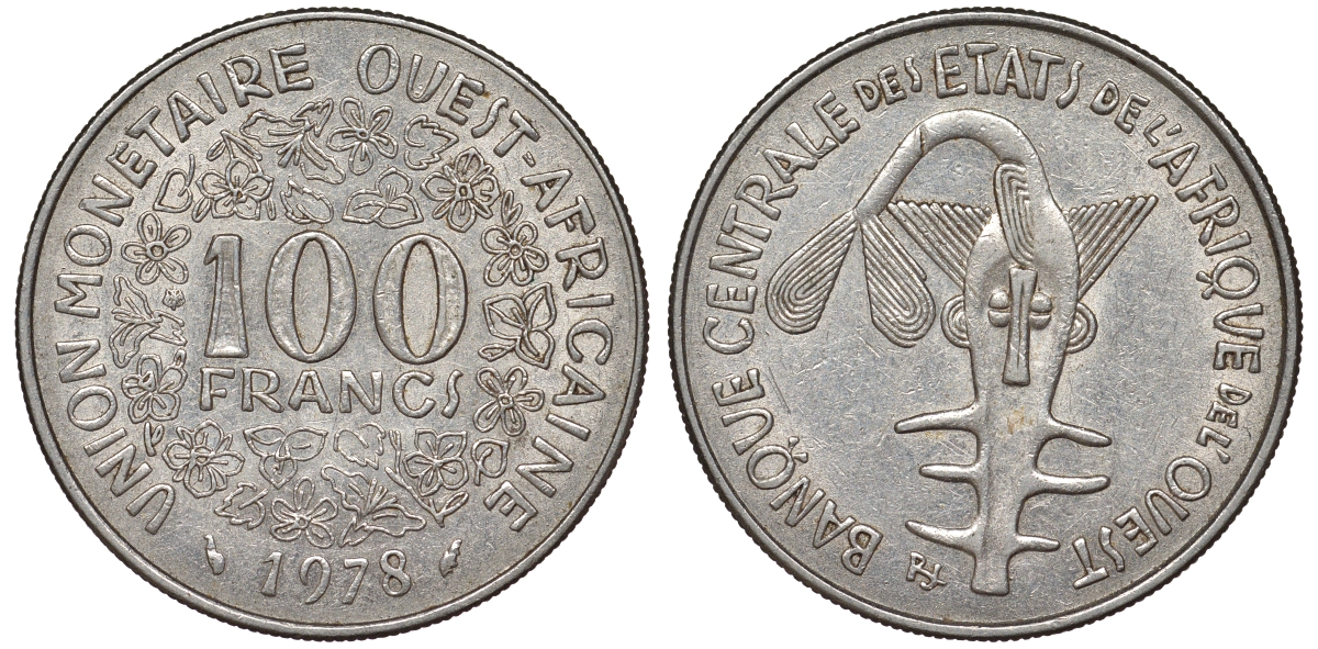 ЗАПАДНО-АФРИКАНСКИЕ ШТАТЫ 100 ФРАНКОВ 1978 36-925