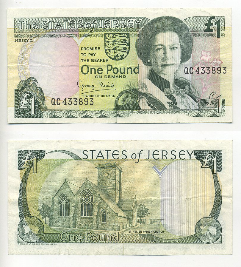 ДЖЕРСИ 1 ФУНТ 1989 Pick 15a бумага 00-00