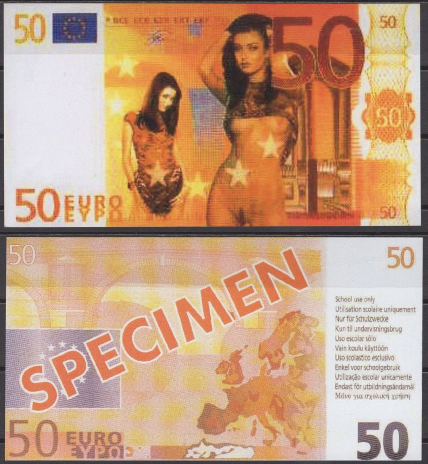 Германия 50 евро эротическая банкнота пластик UNC (пресс) 8615-33-1-1