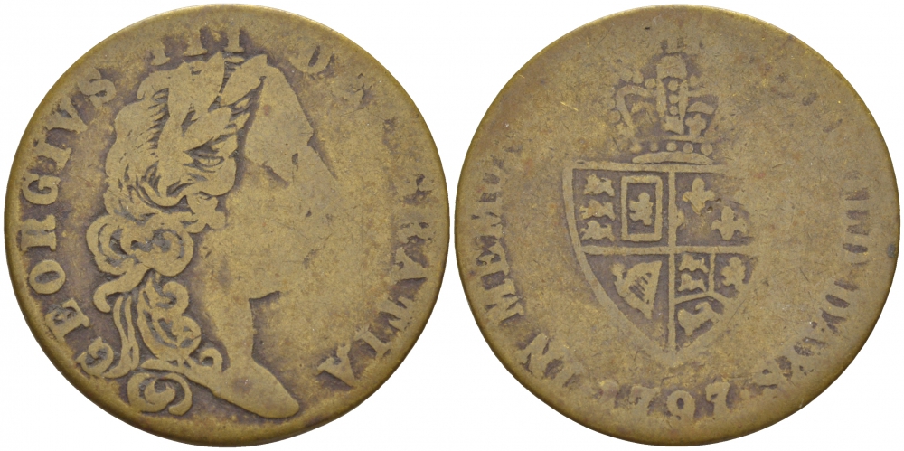 АНГЛИЯ ЖЕТОН 1797 ГЕОРГ III желтый металл 4544-1116