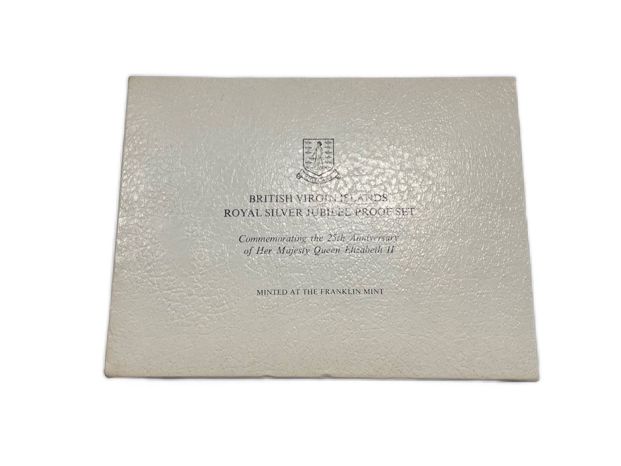 Британские Виргинские острова набор из 6 монет 1977 25 лет правления Елизаветы II (1952-2022), птички, в картонном буклете, запайка, в оригинальной коробке, с сертификатом KM PS 6, KM 9-14 серебро  PROOF  8-2-04-13