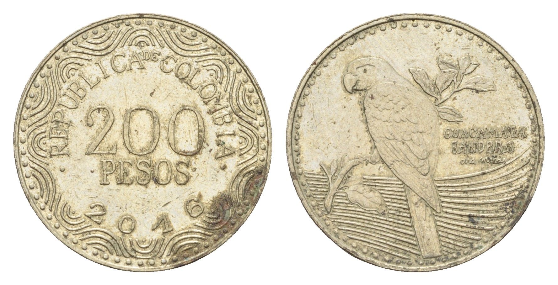 Колумбия 200 песо 2016 KM 297 медь цинк никель 4664-512