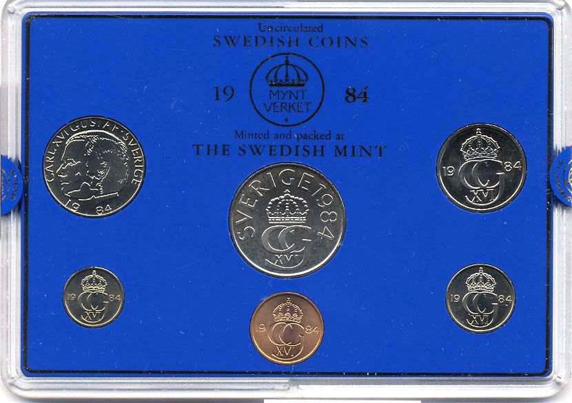 ШВЕЦИЯ НАБОР ИЗ 6 МОНЕТ 1984 04-062-49