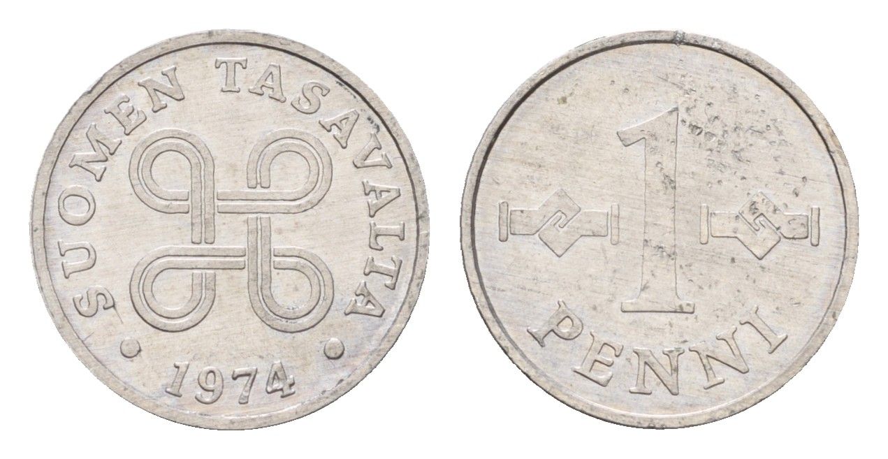 Финляндия 1 пенни 1974 KM 44a алюминий aUNC 4625-247