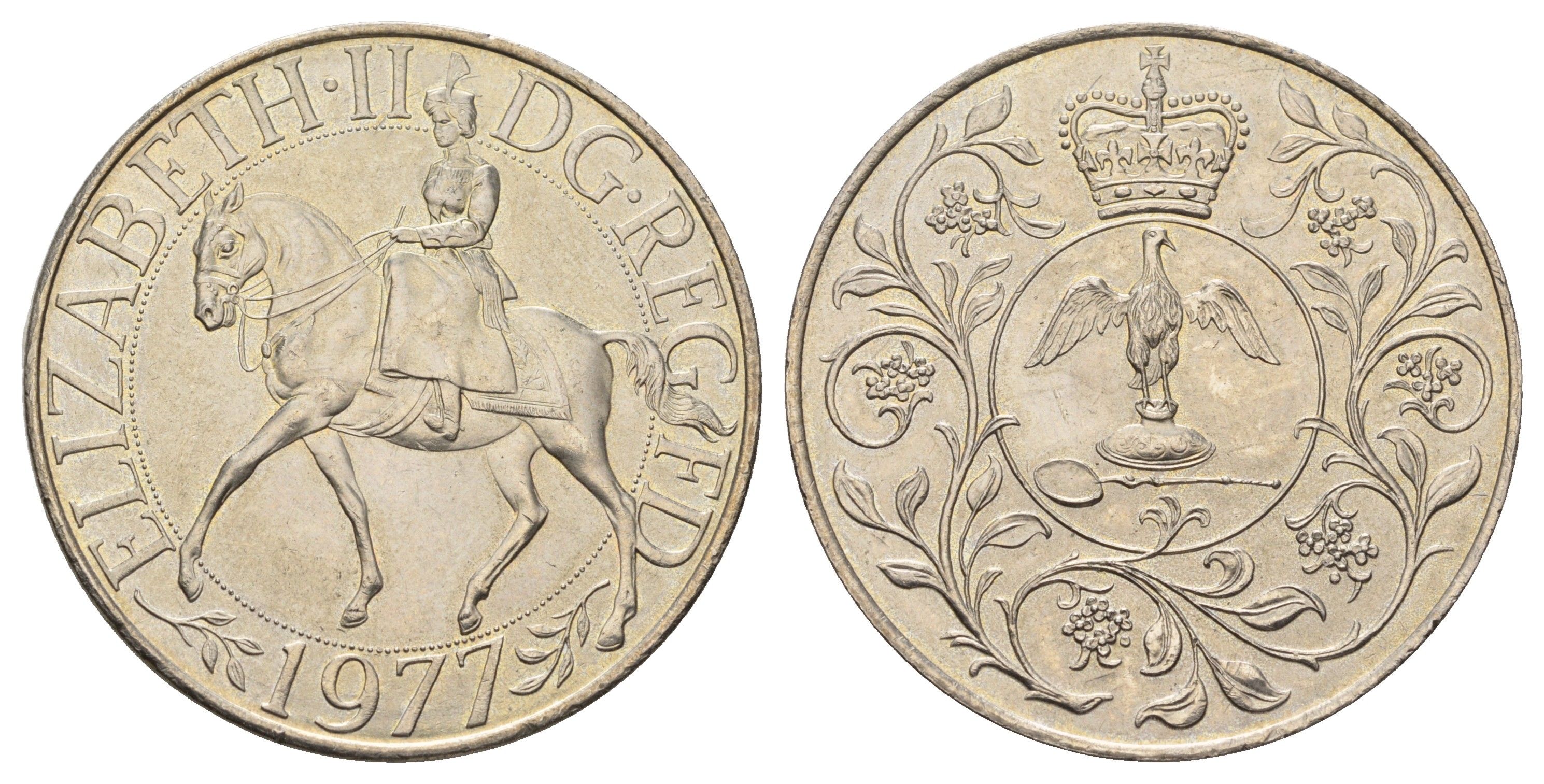 Великобритания 25 пенсов 1997 25 лет со дня коронации Елизаветы, Елизавета II (1952-2022) KM 894, Spink 4136 медно-никель UNC 54-1633