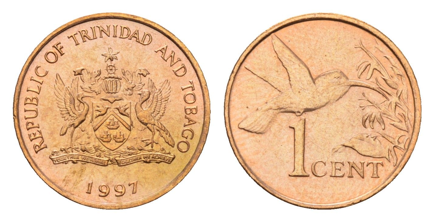 Тринидад и Тобаго 1 цент 1997 KM 29 бронза UNC 4669-824