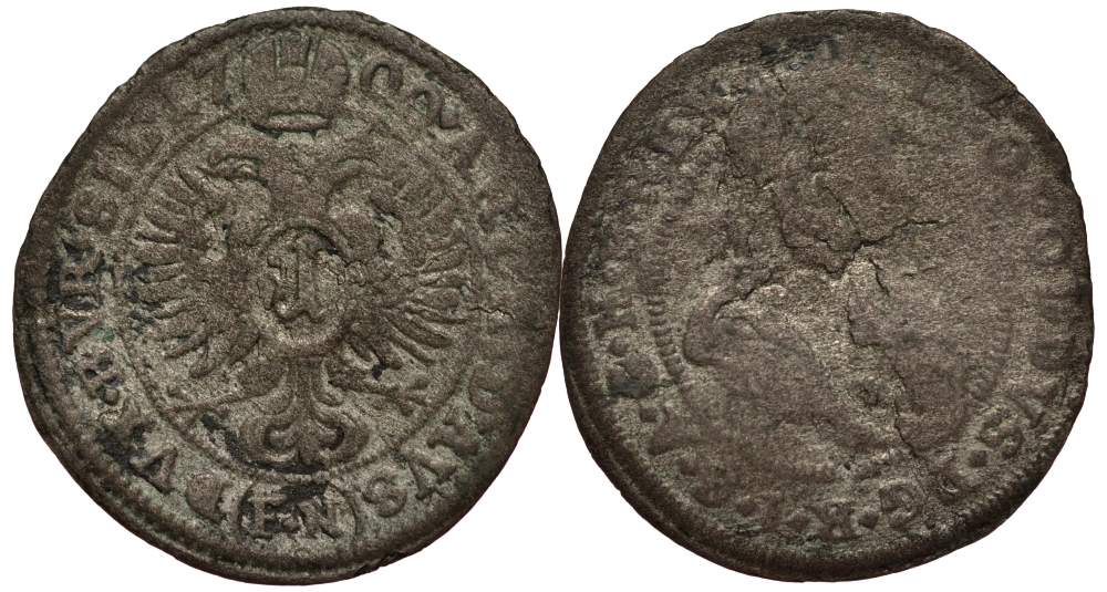 Австрия 1 крейцер 1700 FN, Леопольд (1657-1705), OPPELN, дом Габсбургов, вес 0,68 гр. Herinek 1799 серебро 1516-715