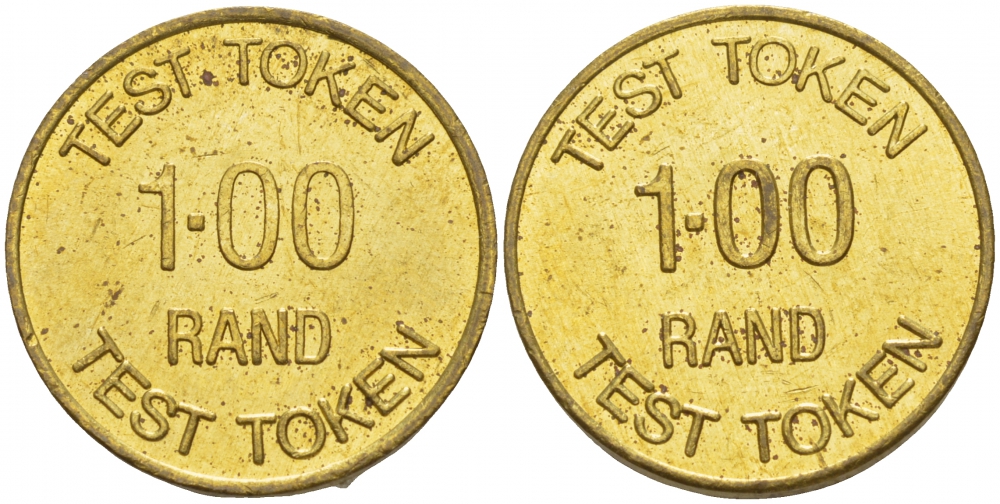 ЮАР ЖЕТОН ИГРОВОЙ ND TEST TOKEN 100 RAND желтый металл 4532-1115