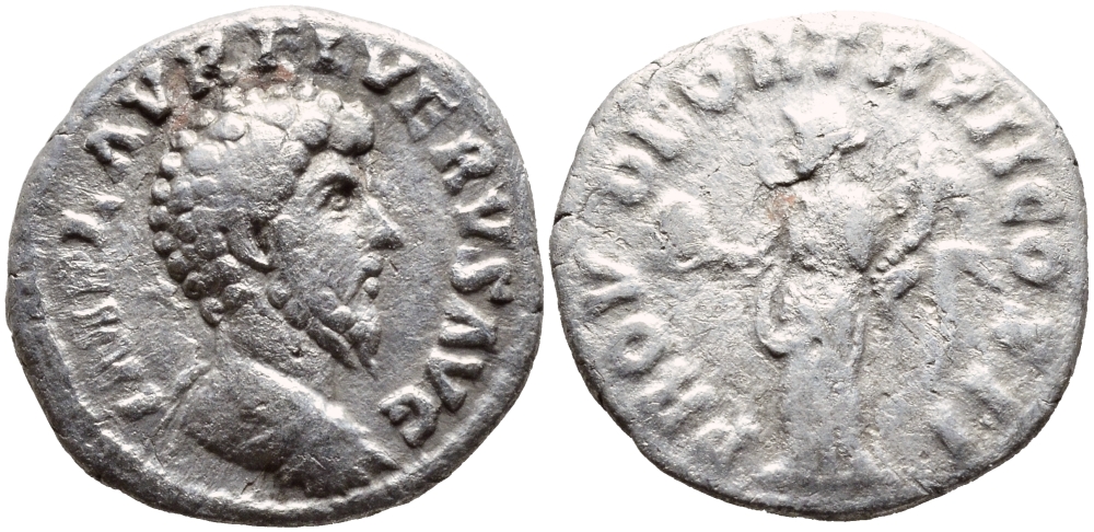 Римская Империя денарий 163-164 Луций Вер Good Very fine /Very fine серебро 00-000-00