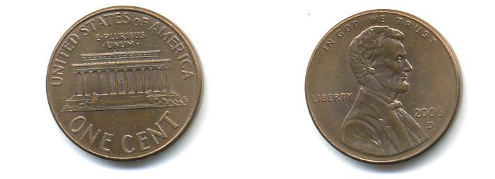 США 1 ЦЕНТ 2006 D ЛИНКОЛЬН KM 201b цинк плакированный медью 179-562