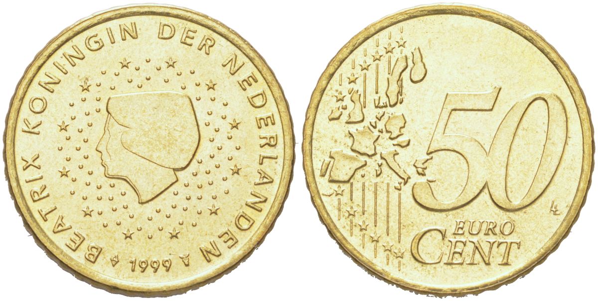 Нидерланды 50 евроцентов 1999 KM 239 нордик UNC 4122-1247