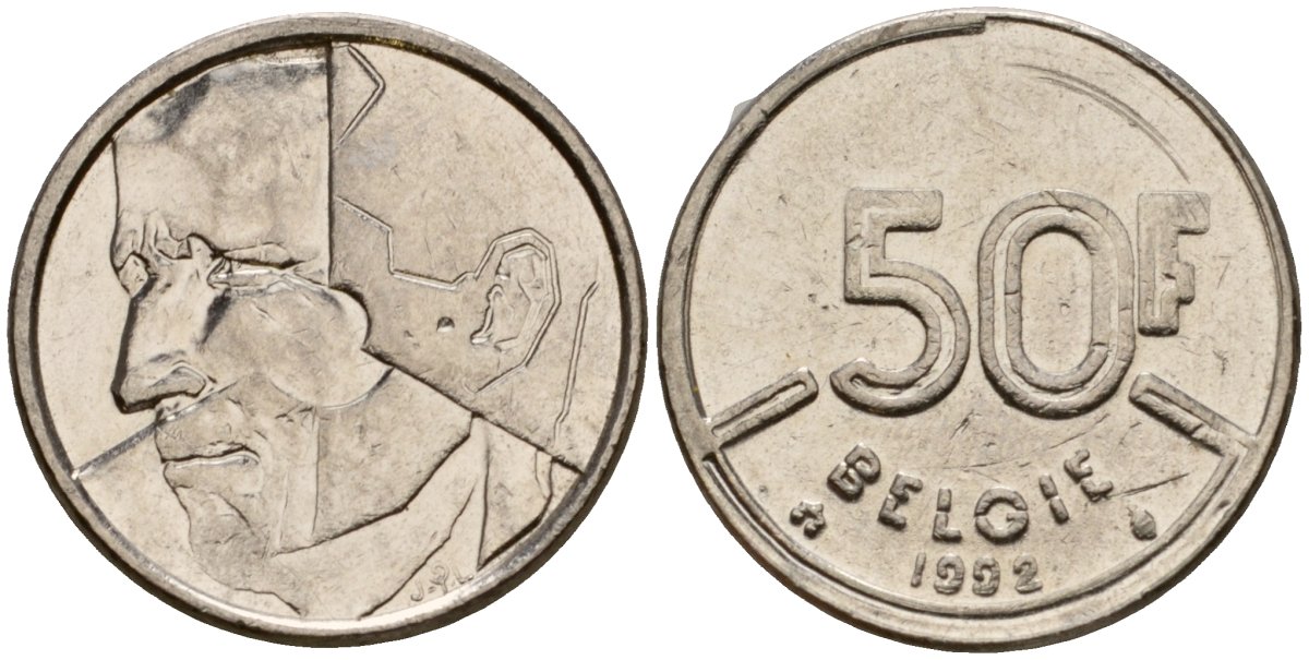 Бельгия 50 франков 1992 Belgie, Бодуэн I (1951-1993) KM 169 никель 4601-126