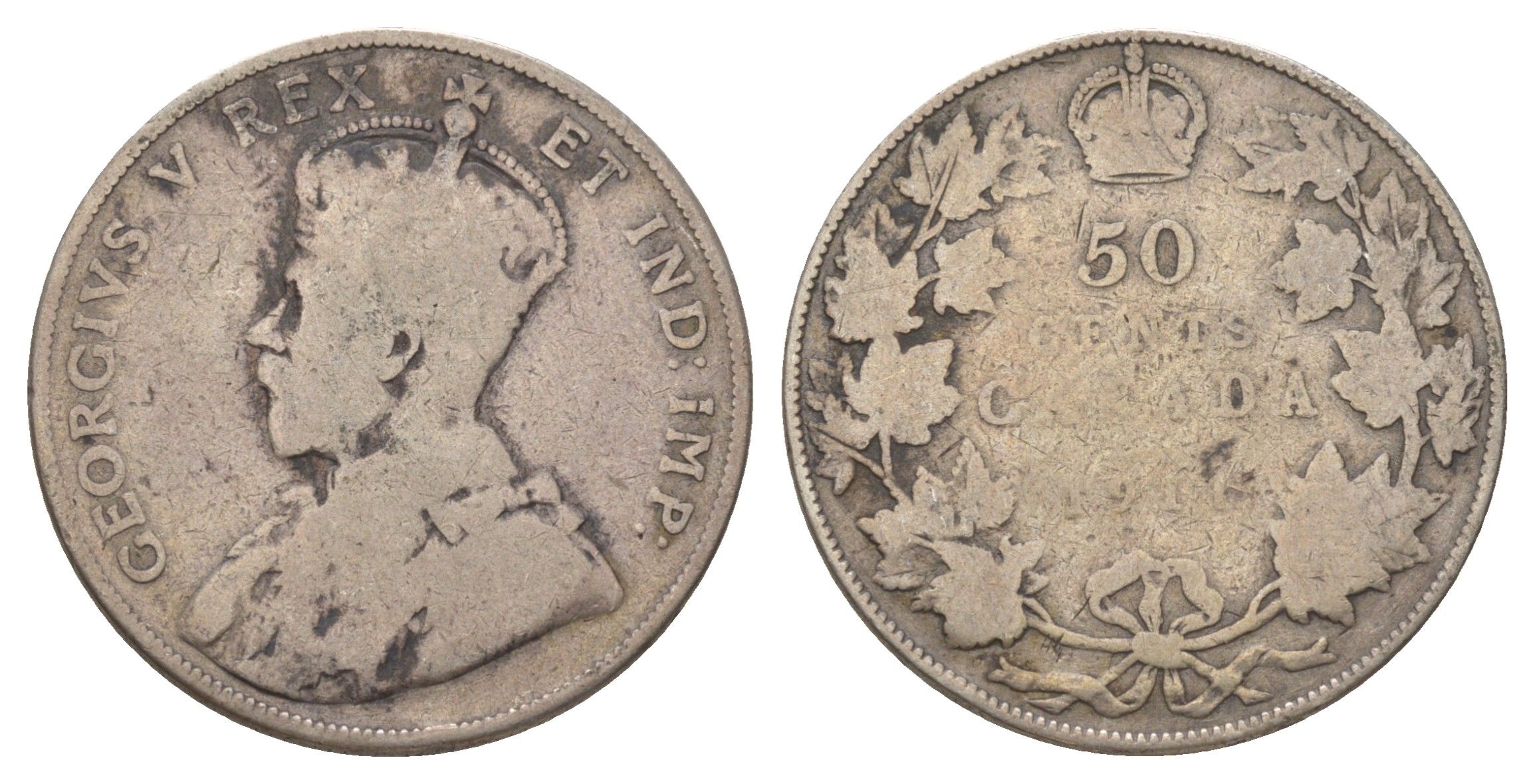 Канада 50 центов 1911 Георг V (1910-1936) KM 19 серебро 11-117-17