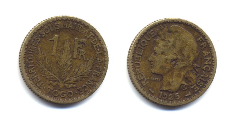 ФРАНЦУЗСКОЕ ТОГО 1 ФРАНК 1925 57-342