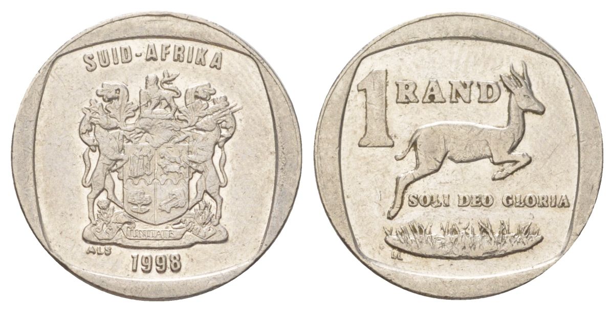 ЮАР 1 ранд 1998 KM 164 медь плакированная никелем 4627-342