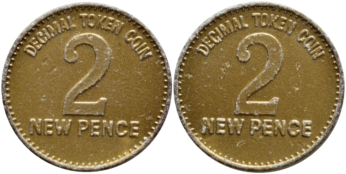 АНГЛИЯ 2 ПЕНСА ND ЖЕТОН, ТОКЕН, DECIMAL TOKEN COIN пластик 08-626