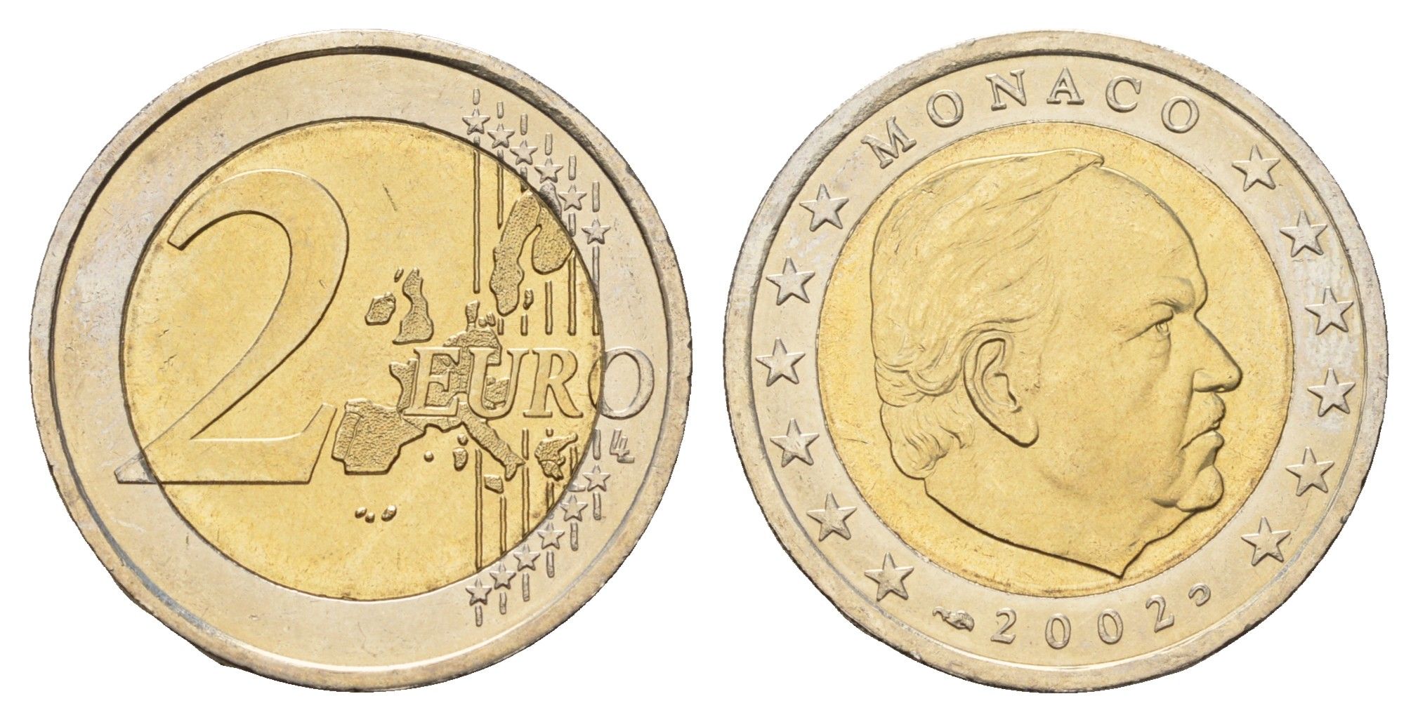 Монако 2 евро 2002 KM 174 биметалл UNC 67-1211