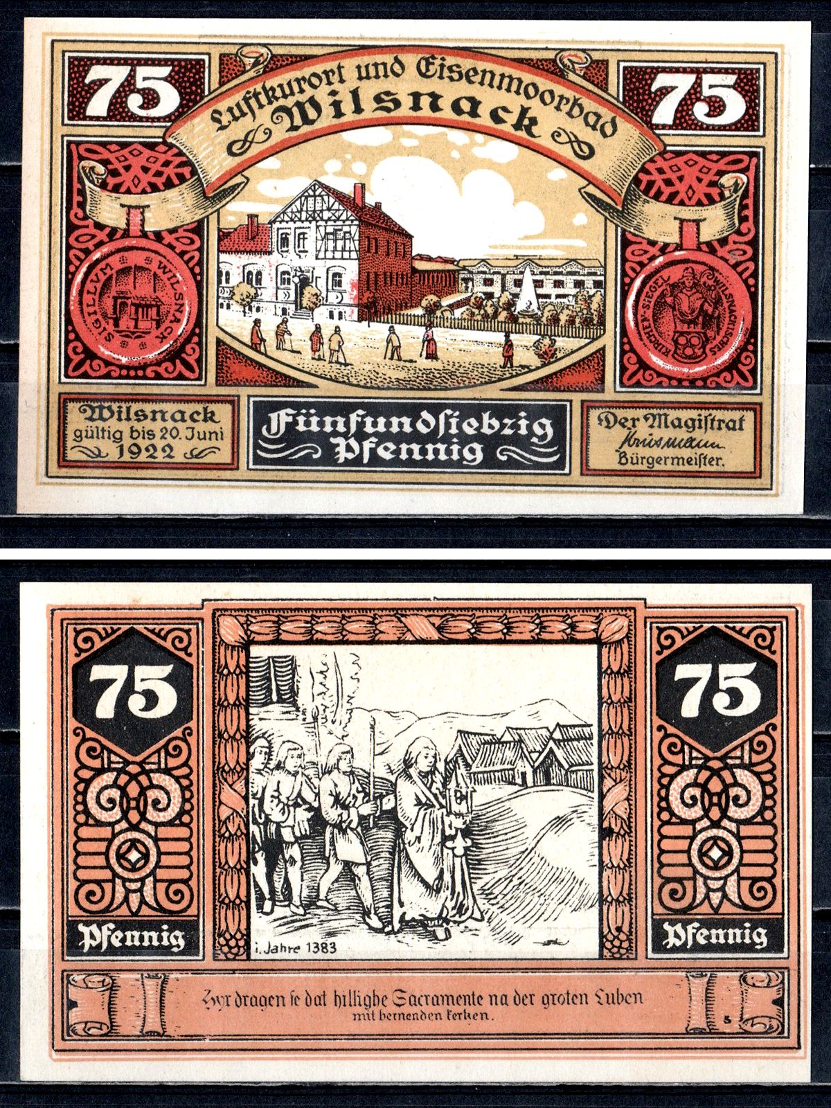 Вильснак (Пруссия, Бранденбург) 75 пфеннигов 1922 2193-49-3-1