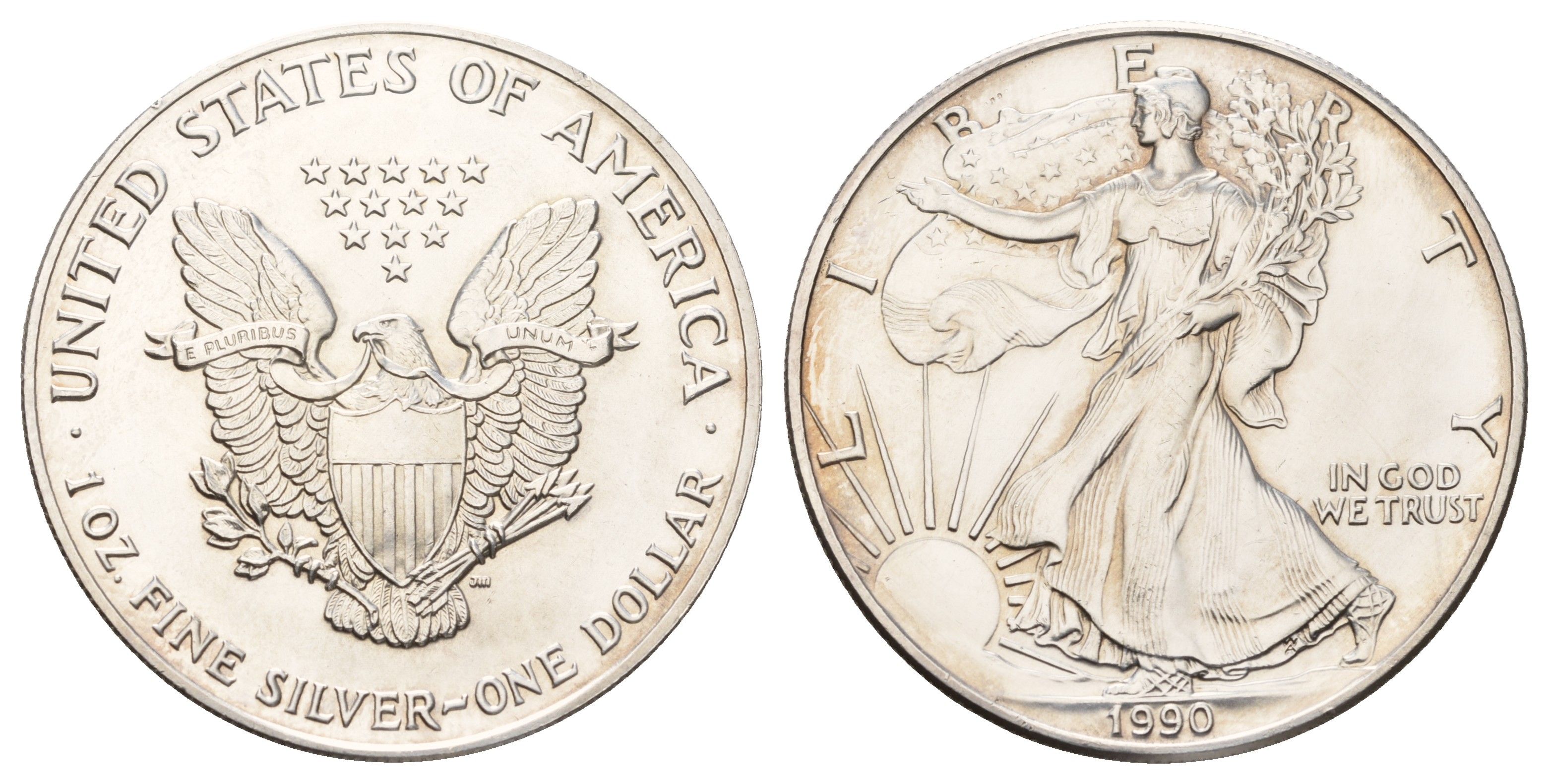 США 1 доллар 1990 KM 273 серебро UNC 1520-945