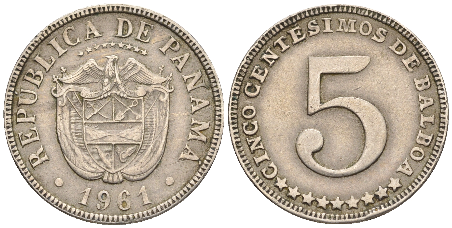 Панама 5 сентесимо 1961 KM 23.1 медно-никель 60-1146