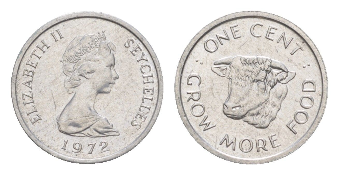 Сейшельские Острова (Сейшелы) 1 цент 1972 ФАО - Выращивайте больше еды KM 17 алюминий UNC 4643-355
