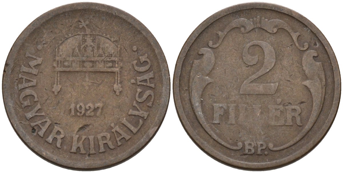 Венгрия 2 филлера 1927 BP KM 506 бронза 4115-1068