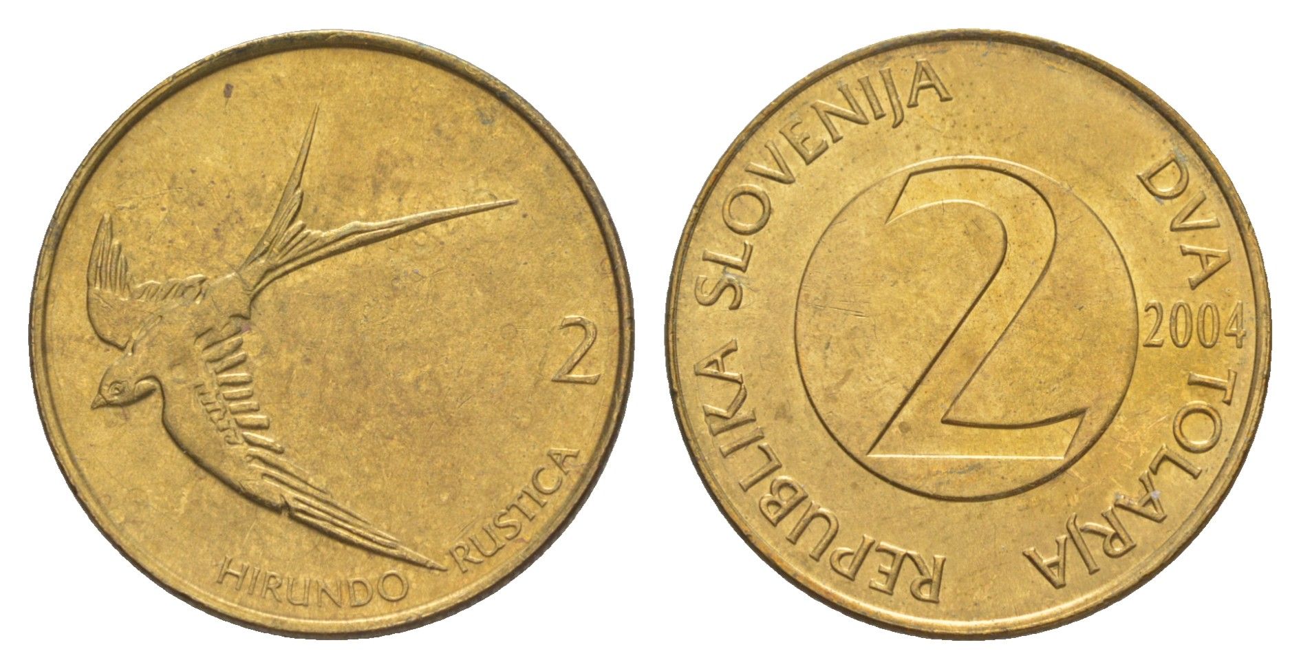 Словения 2 толара 2004 KM 5 латунь aUNC 4519-1147