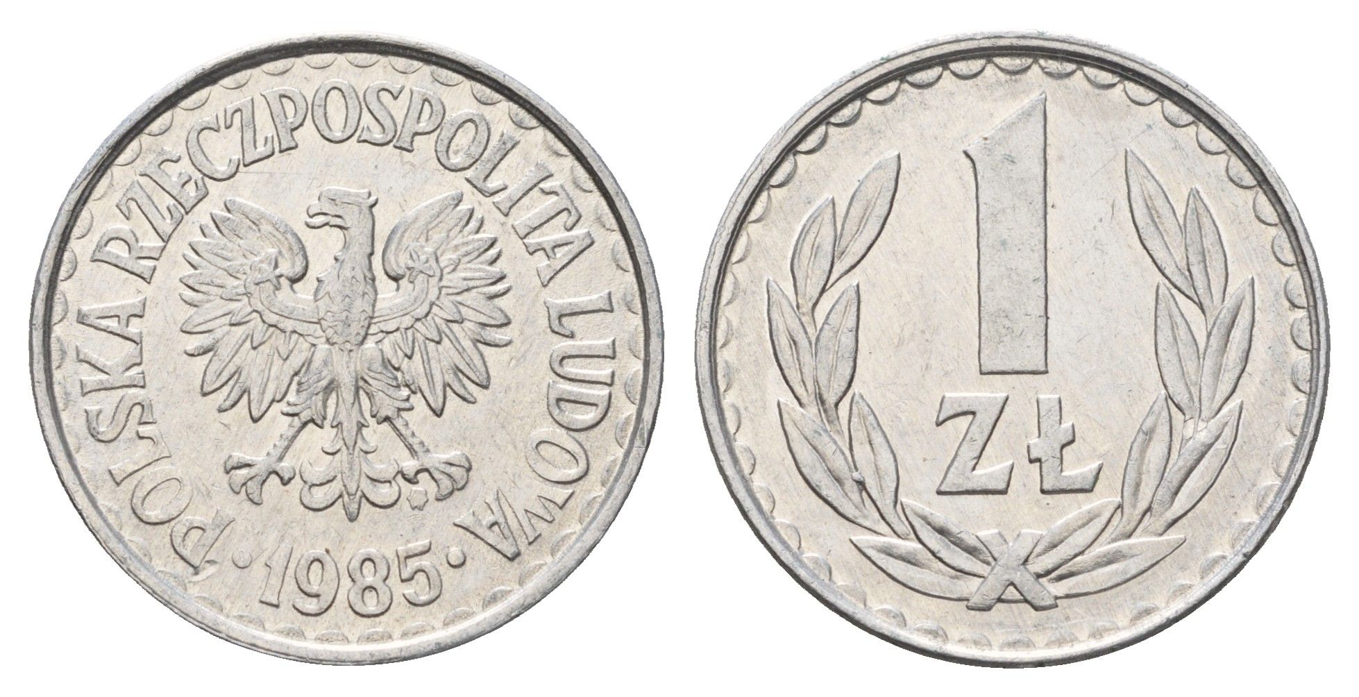 Польша 1 злотый 1985 Y 49.1 алюминий aUNC 4616-123