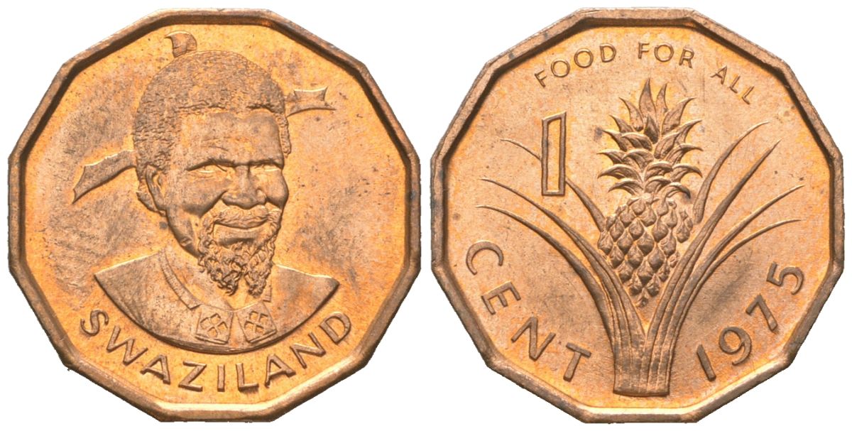 Свазиленд 1 цент 1975 FAO, продовольственная программа, Собуза II KM 21 бронза UNC 4611-411