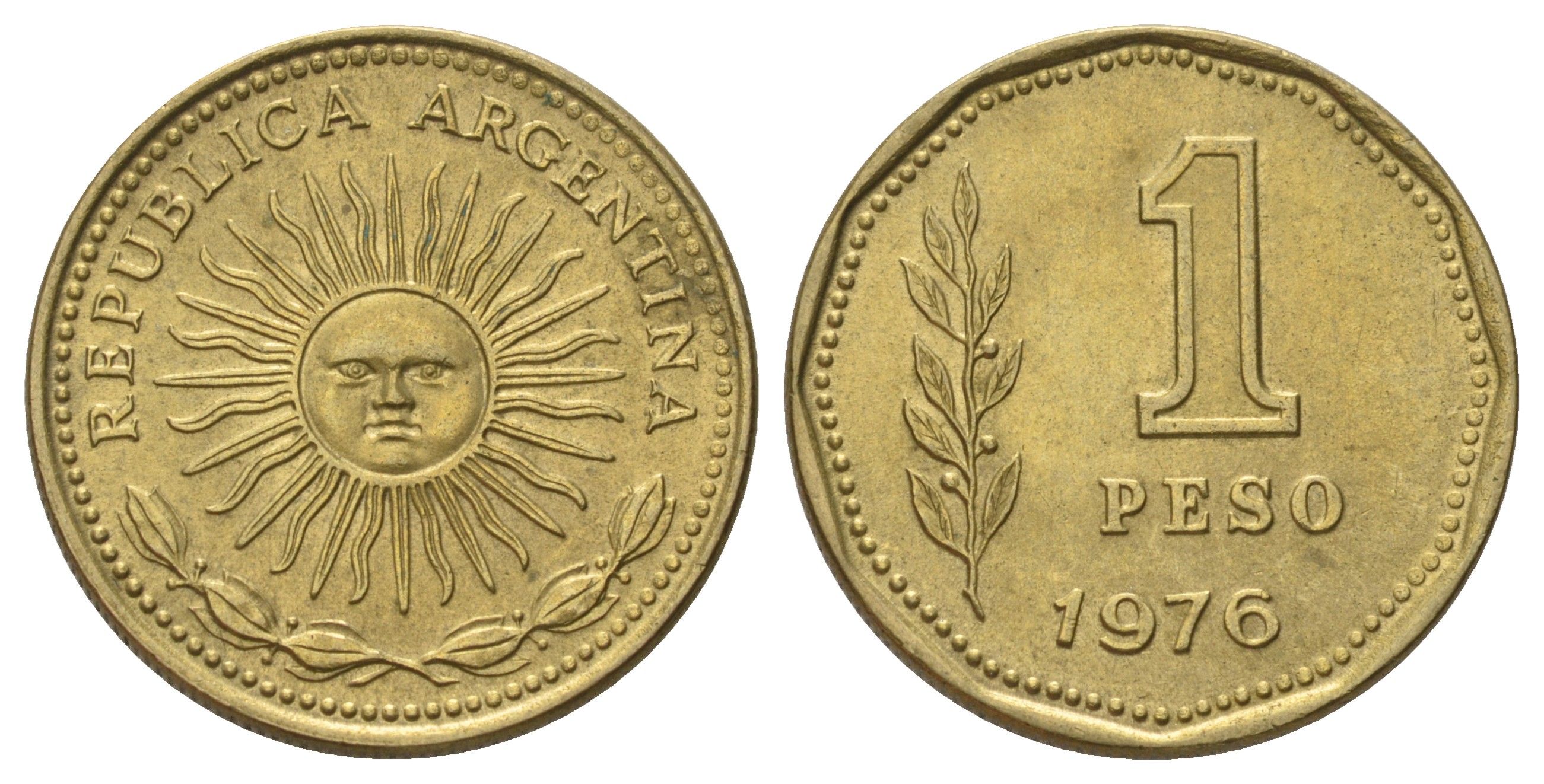 Аргентина 1 песо 1976 KM 69 алюминиевая бронза UNC 4601-952