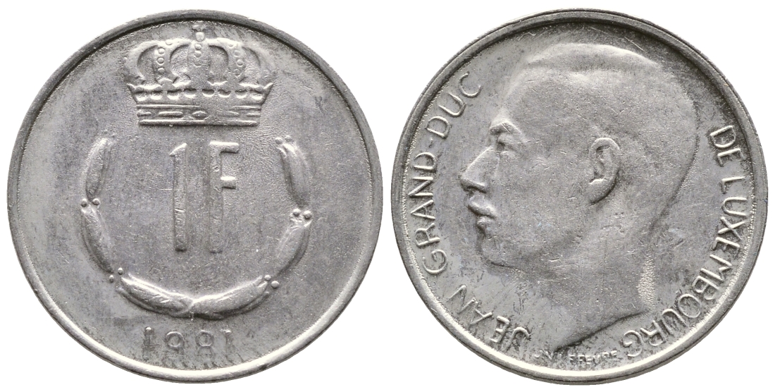 ЛЮКСЕМБУРГ 1 ФРАНК 1981 KM 55 медно-никель 4364-1024