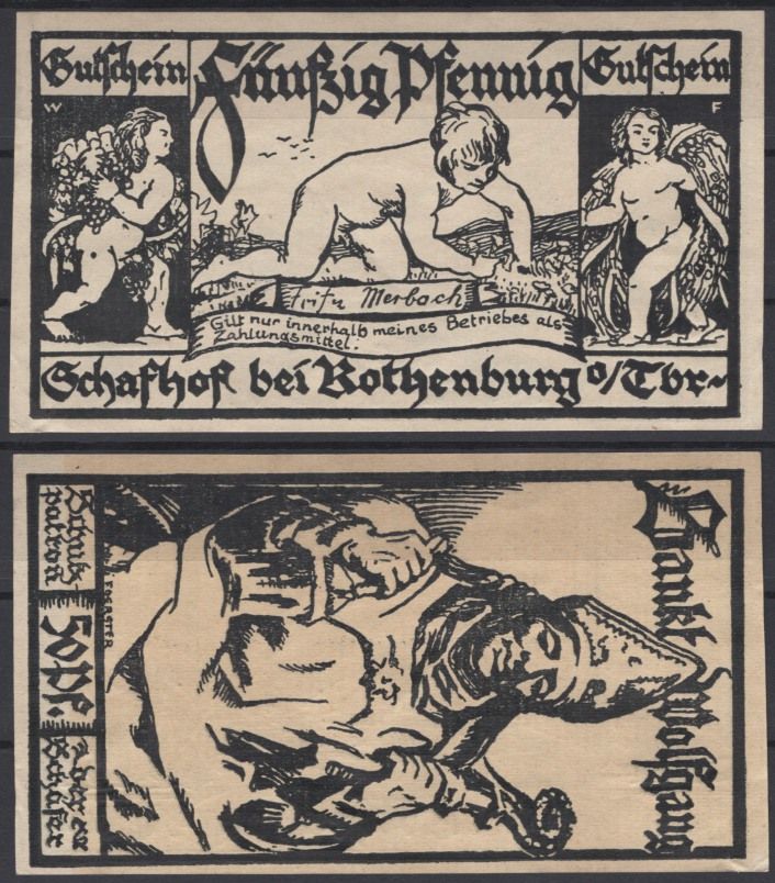 Ротенбург на Таубере 50 пфеннигов 1921 Grabowski 1141.1b-1/4 бумага UNC (пресс) 2193-46-1-1