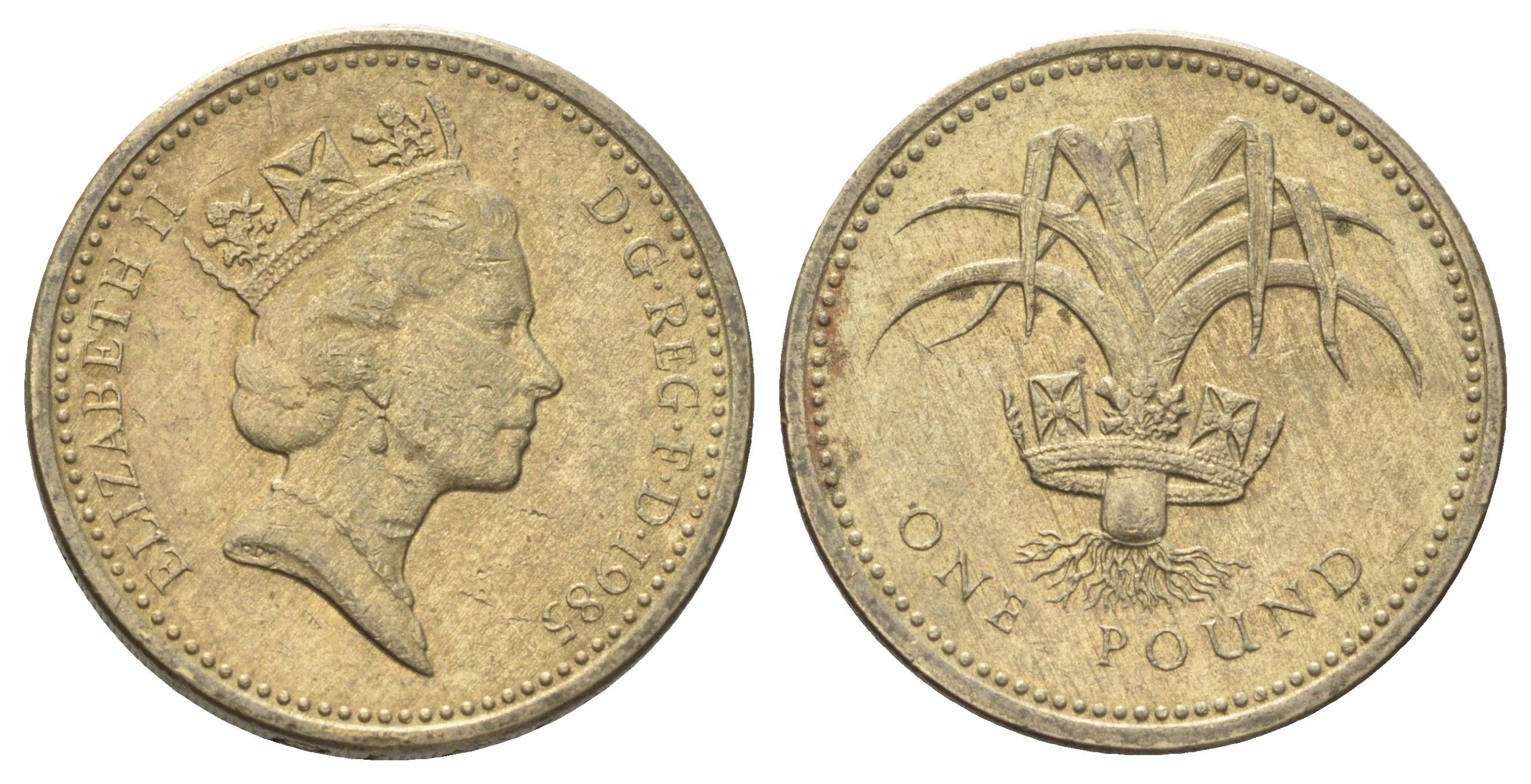 Великобритания 1 фунт 1985 Елизавета II (1952-2022) KM 941, Spink 4331 никель латунь 4700-713