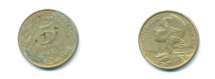 ФРАНЦИЯ 5 САНТИМОВ 1973 ТИП MARIANNE KM 933 медь алюминий никель 4379-933
