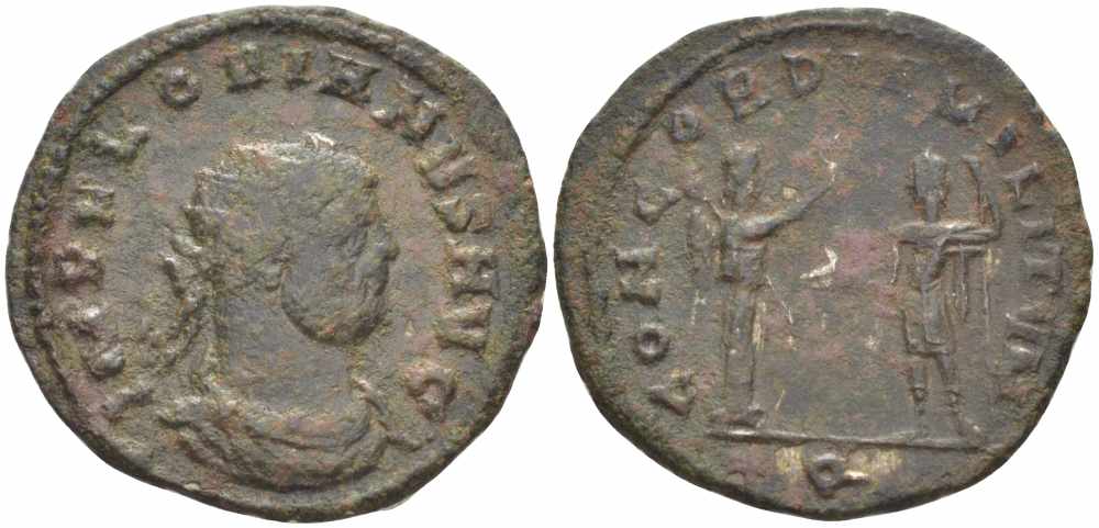Римская Империя аврелианиан 276 Флориан CONCORDIA MILITVM Кизик Very fine RIC 116 бронза 1073-17-47
