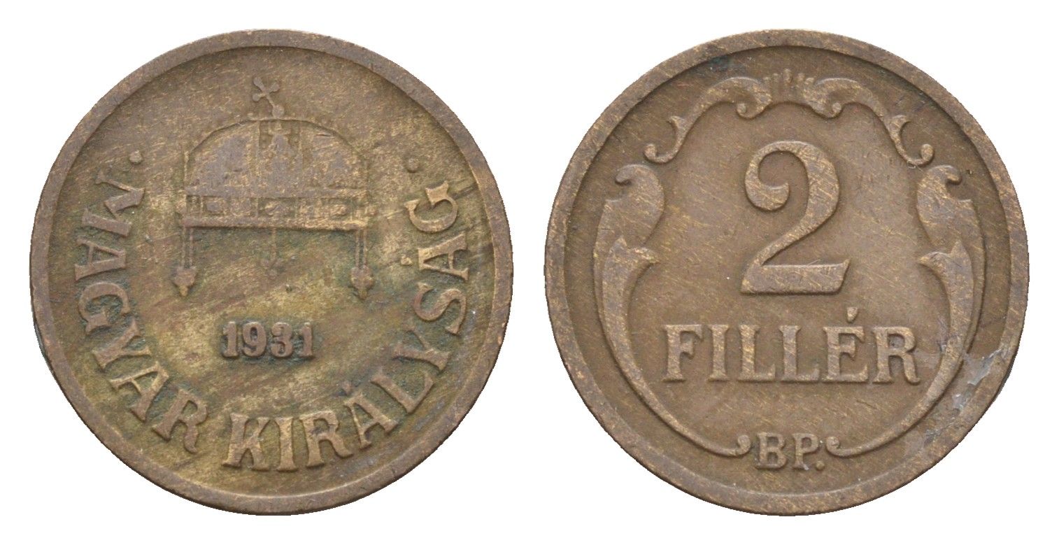 Венгрия 2 филлера 1931 BP KM 506 бронза 4664-841