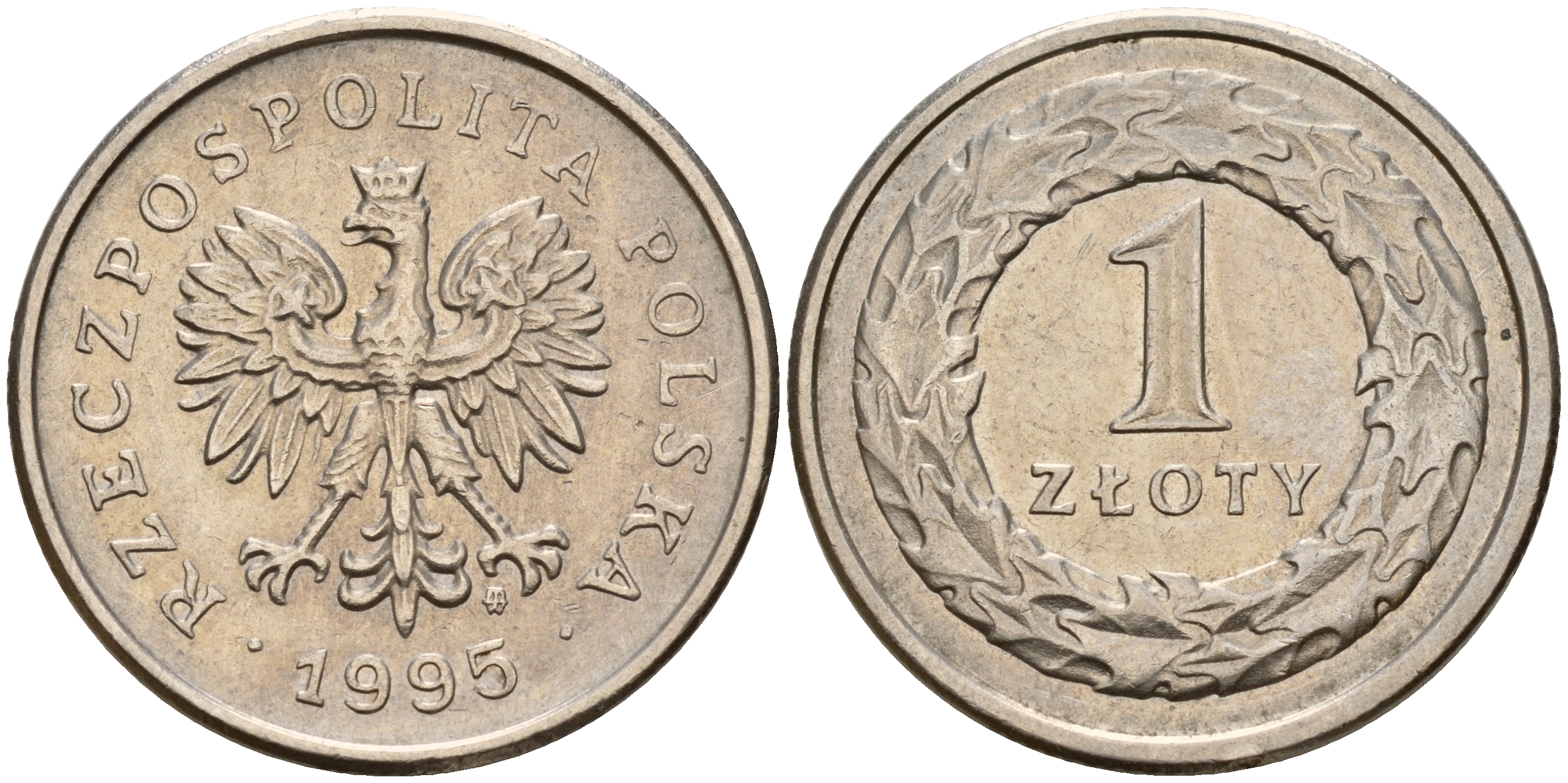 Польша 1 злотый 1995 MW KM 282 медно-никель    4161-1044