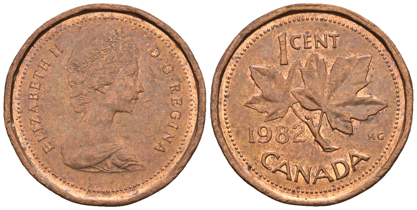Канада 1 цент 1982 Елизавета II (1952-2022), кленовый лист KM 132 бронза 4609-166