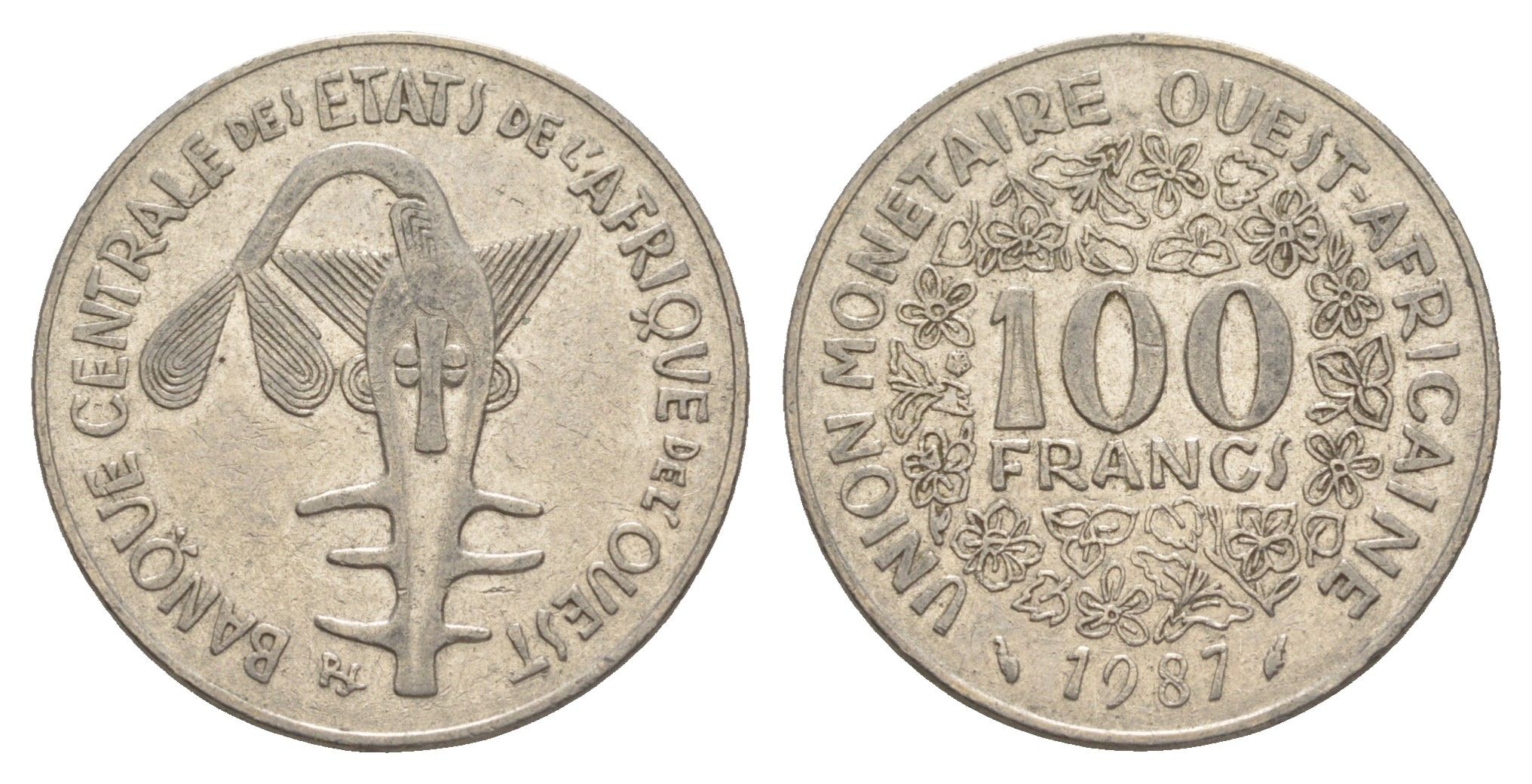 Западная Африка (BCEAO) 100 франков 1987 KM 4 никель 4619-316