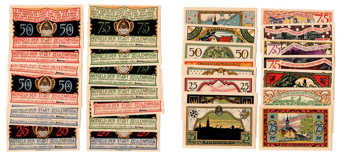 Цойленрода (Ройсс-Оберграйц) набор из 15 нотгельдов 1920-1921 2193-39-3-1