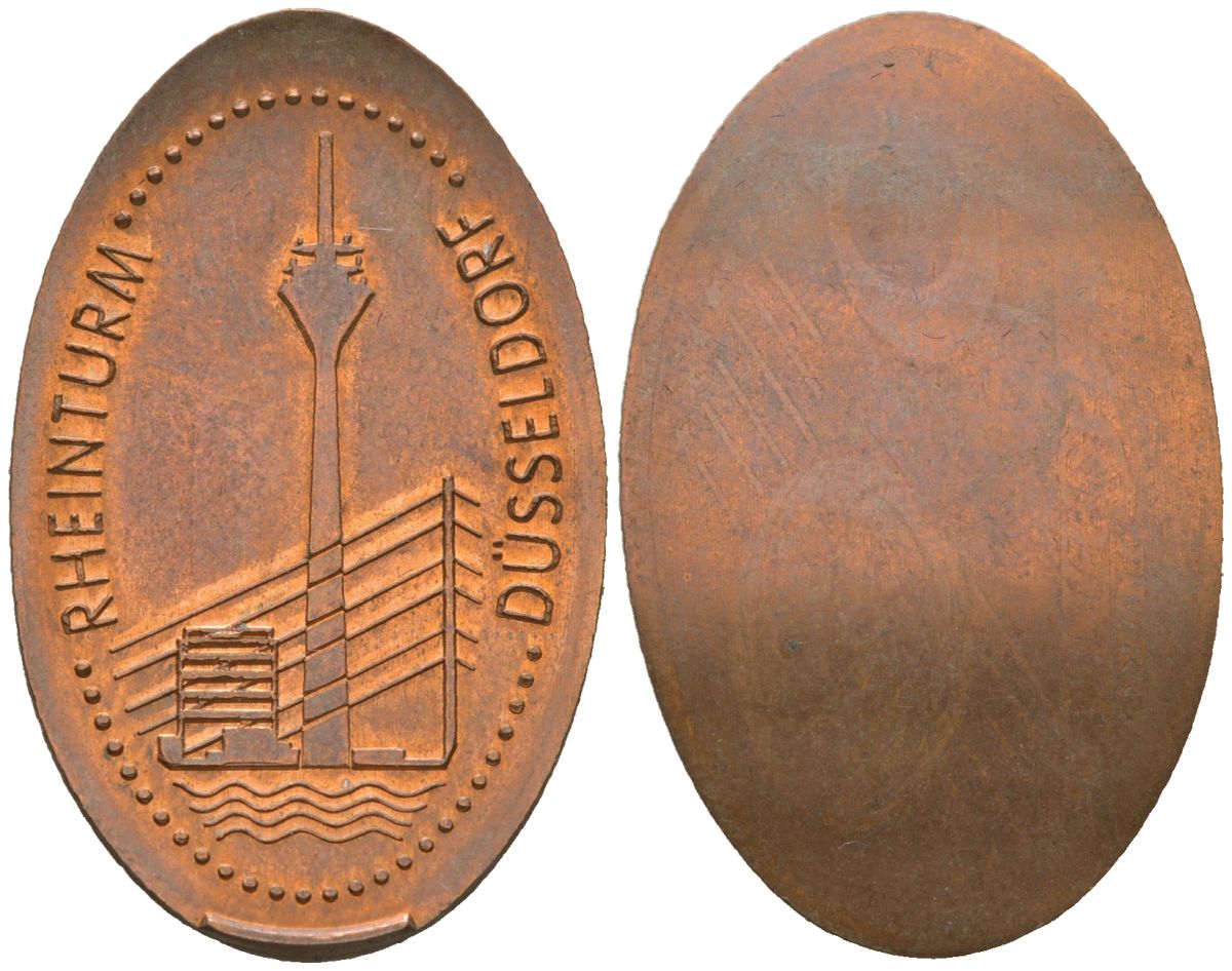 Германия, Дюссельдорф сувенирный жетон диаметр 34 мм, вес 3,95 гр сталь плакированная медью 4605-413