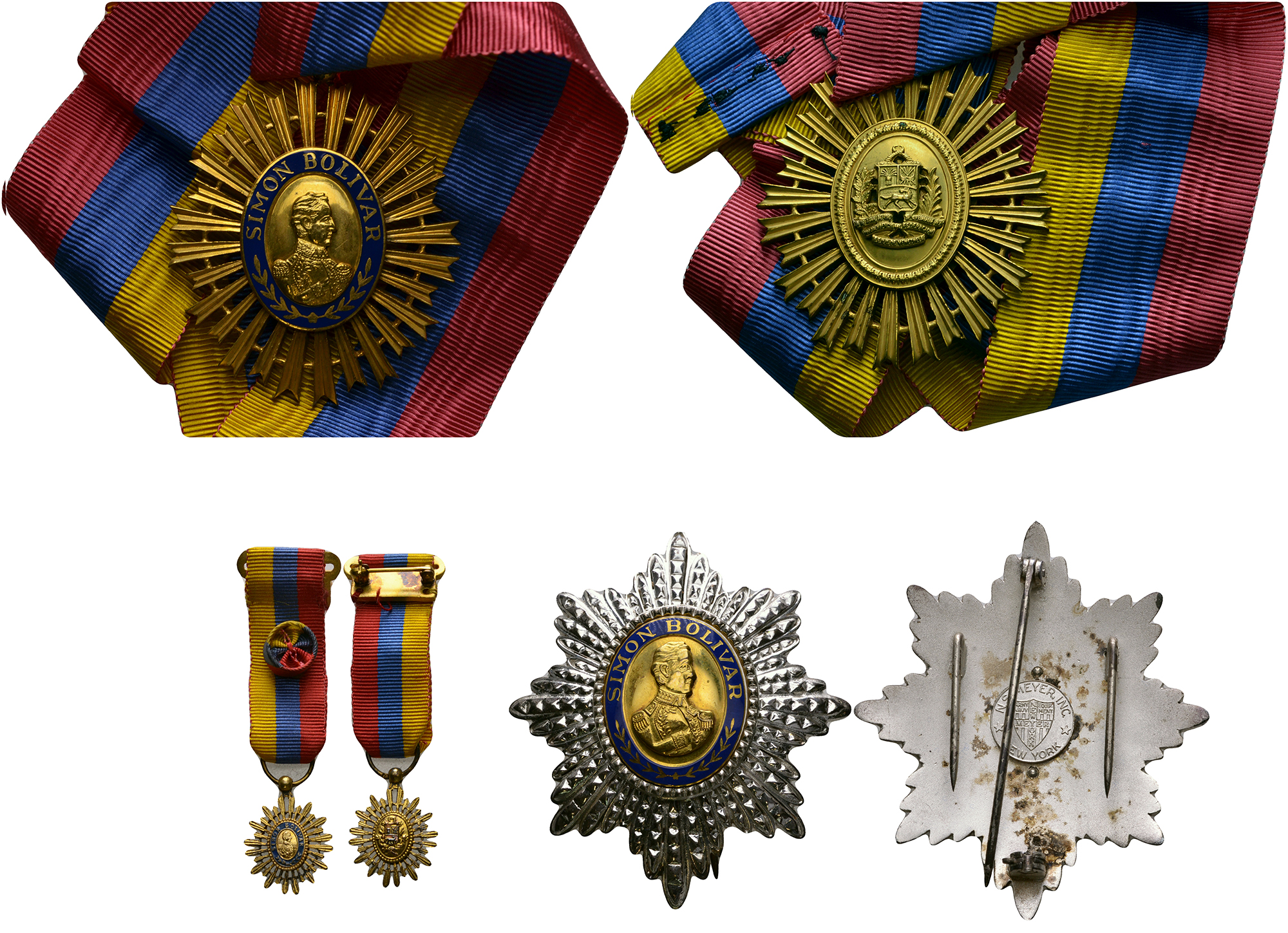 Венесуэла орден Освободителя (также называется орден бюст Боливара), звезда, шейная медаль и фрачник 2-4-2-30