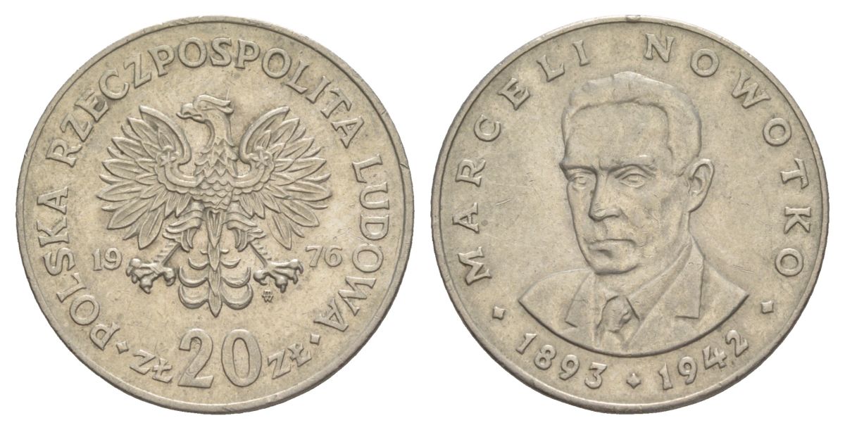 Польша 20 злотых 1976 Марсель Новотко Y 69 медно-никель 4633-137