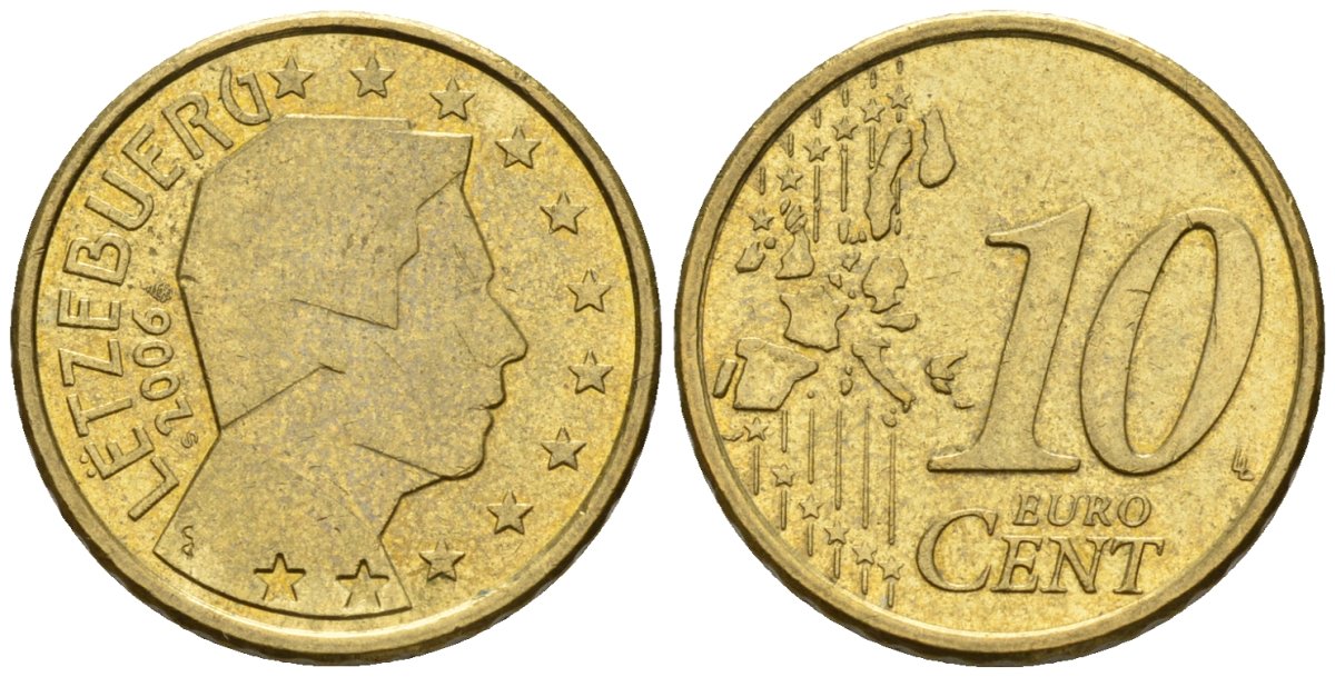 Люксембург 10 евроцентов 2006 KM 78 нордик 4147-826