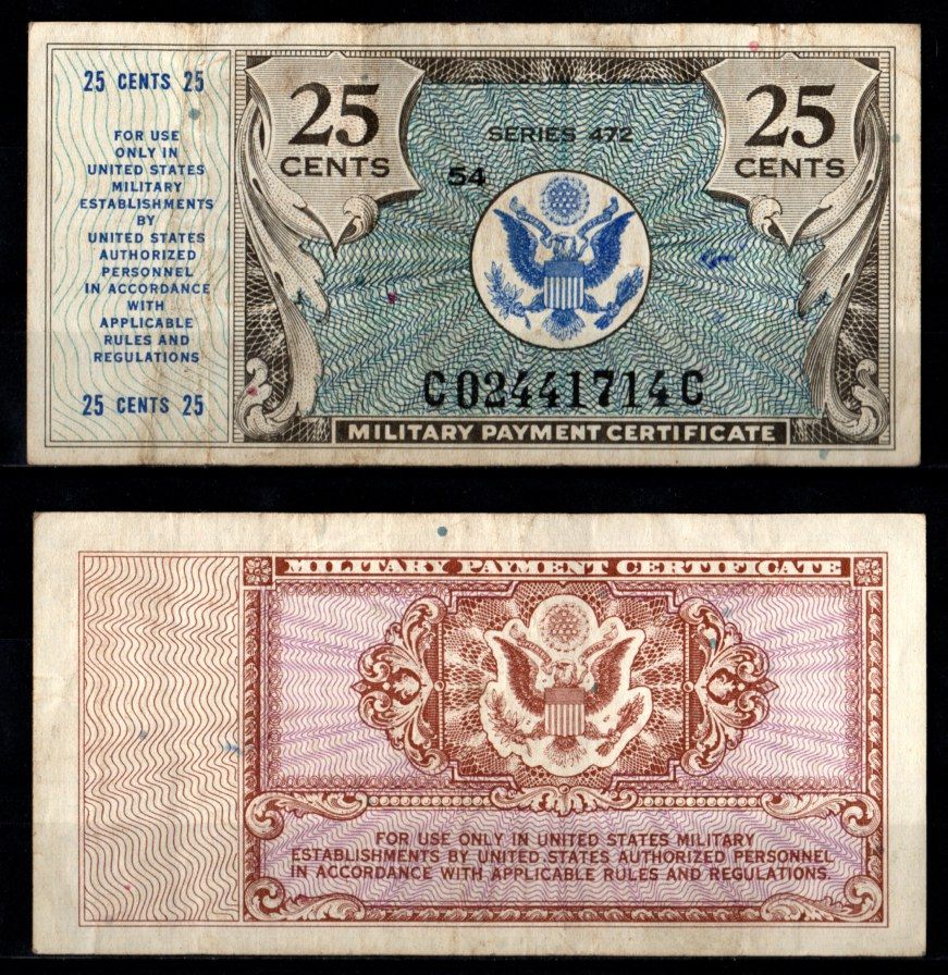 США 25 центов ND (1948) Pick M17 бумага 8605-35-2-1