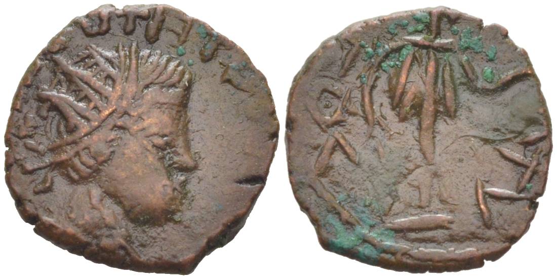 Римская Империя, императоры в Галлии антониниан 273 - 274 Тетрик II, имитация, локальная чеканка RIC биллон 1073-20-101