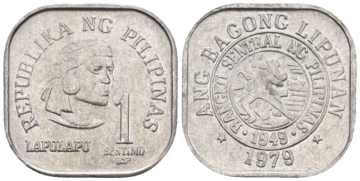 Филиппины 1 сентимо 1979 вождь острова Мактан Лапу-Лапу KM 205 алюминий  UNC  220-1064