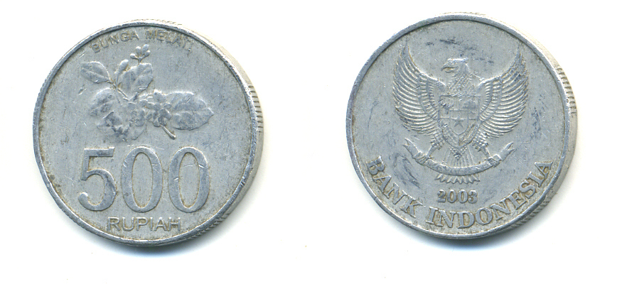 ИНДОНЕЗИЯ 500 РУПИЙ 2003 ЖАСМИН KM 67 алюминий 3999-731