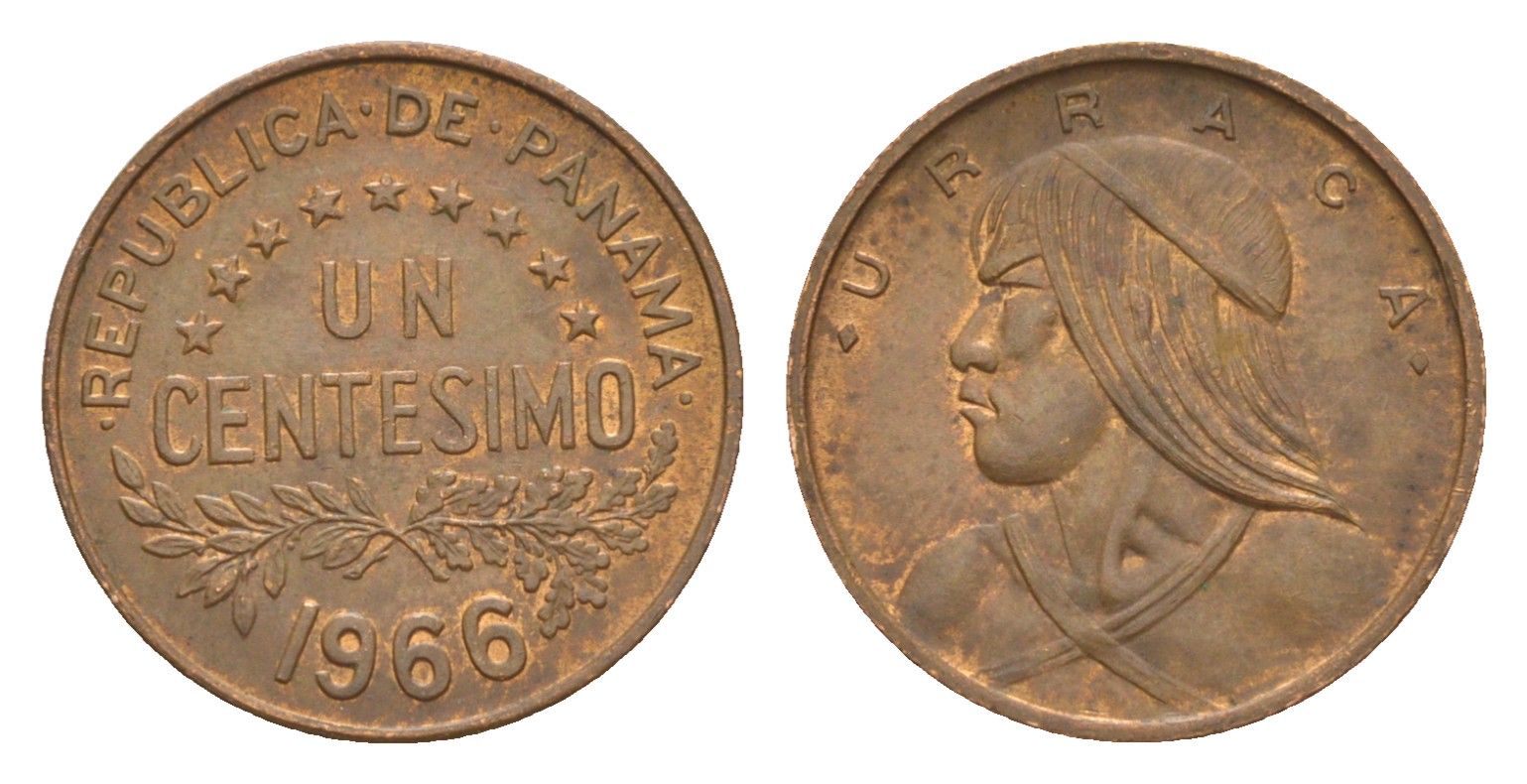 Панама 1 сентесимо 1966 Уррака KM 22 бронза 4649-831